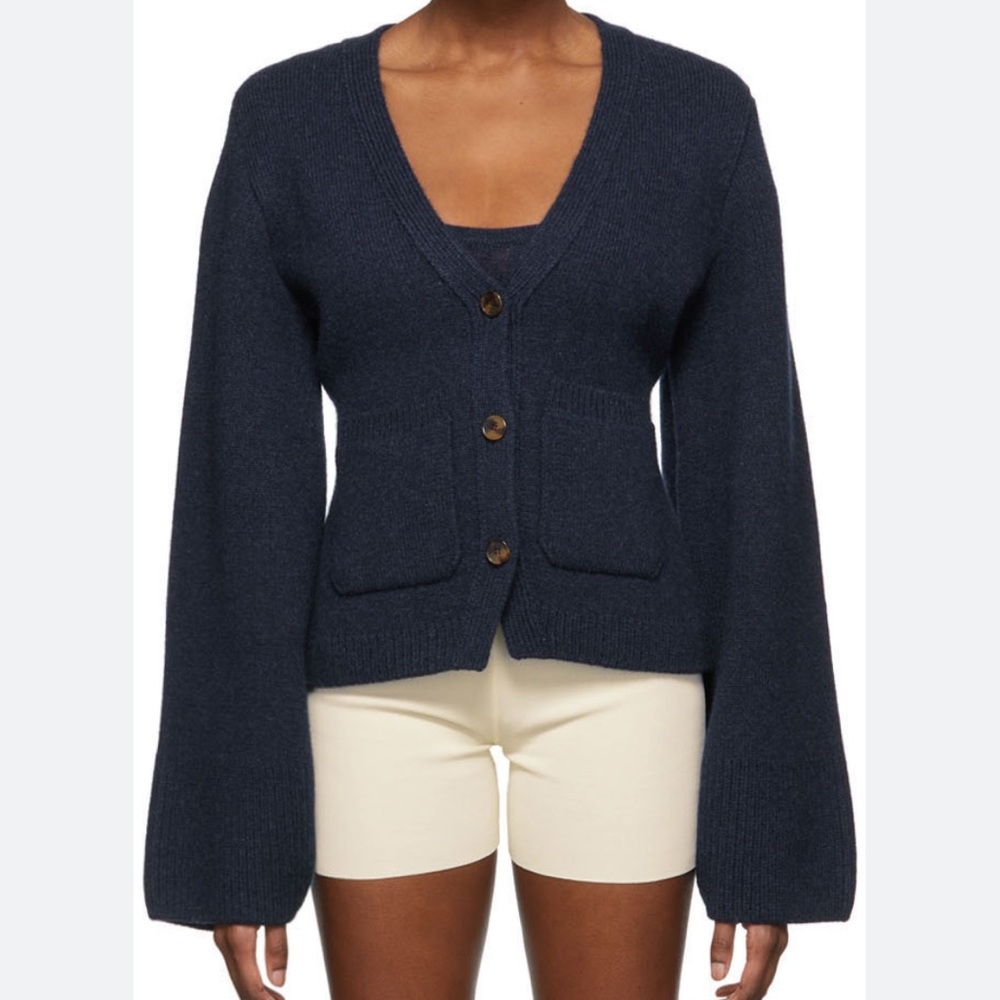 Khaite Scarlet Cardigan in Navy